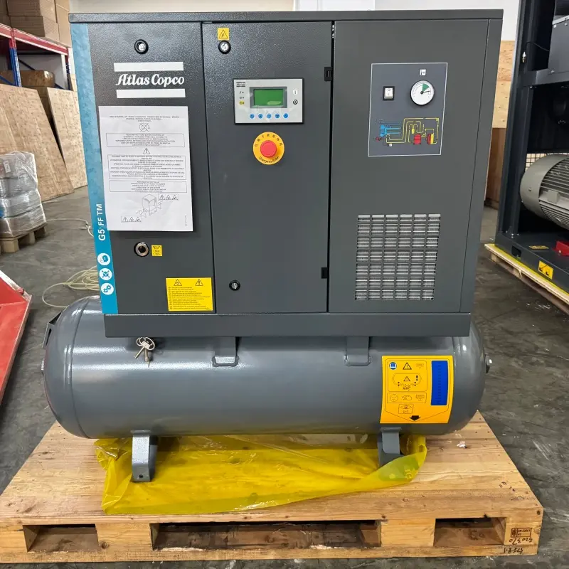 Atlas Copco G5 FF آئل انجیکٹڈ سکرو کمپریسر 5.5 kW 7.5 HP انٹیگریٹڈ ڈرائر جینوئن