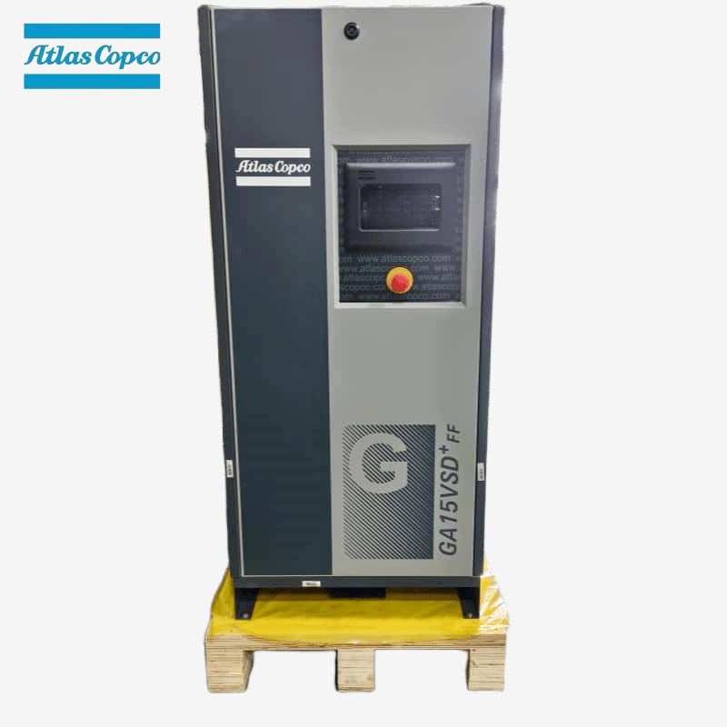 Atlas Copco GA15 VSD Plus FF 15kW 20HP متغیر اسپیڈ آئل انجیکٹڈ اسکرو ایئر کمپریسر انٹیگریٹڈ ڈرائر