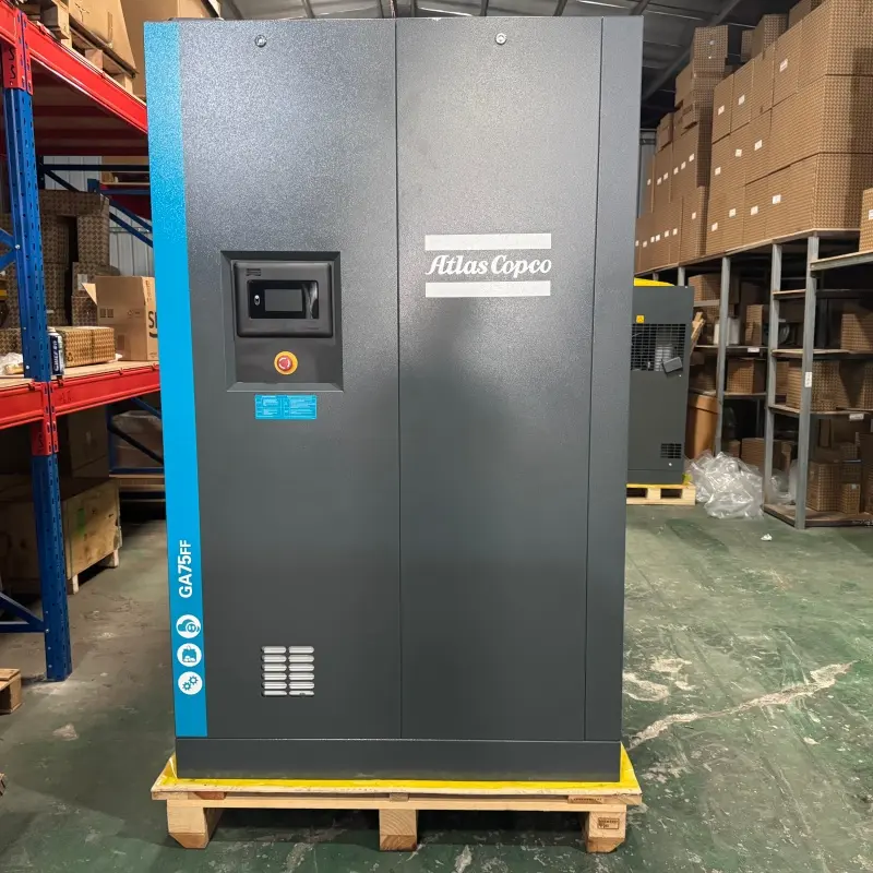 اٹلس کوپکو GA75FF آئل انجیکٹڈ سکرو کمپریسر 75 kW 100 HP انٹیگریٹڈ ڈرائر جینوئن
