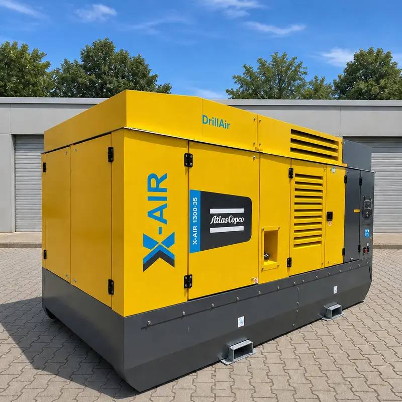 Atlas Copco X-Air 1300 35 بڑا موبائل ڈیزل کمپریسر 412kW 35Bar ڈرلنگ حقیقی