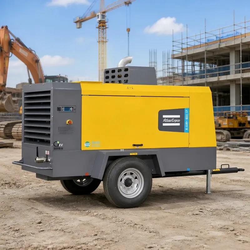 Atlas Copco X-Air+600-17 پورٹ ایبل ڈیزل کمپریسر 154kW حقیقی