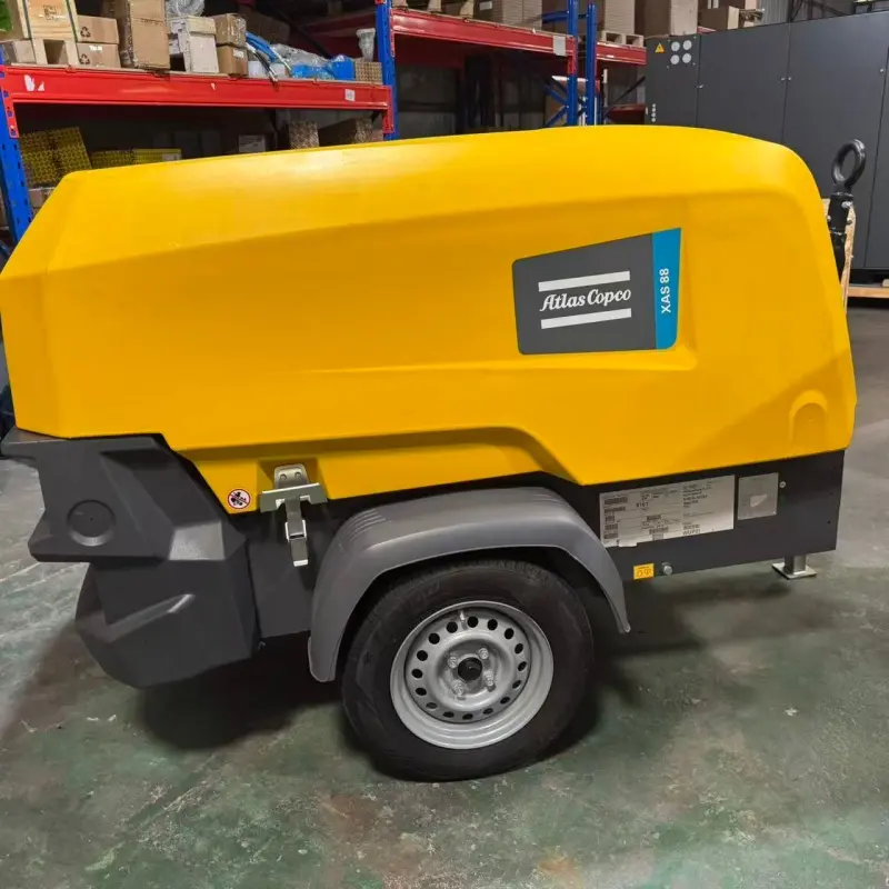 Atlas Copco XAS 88 KD پورٹ ایبل ڈیزل ایئر کمپریسر آنسٹرکشن کان کنی حقیقی